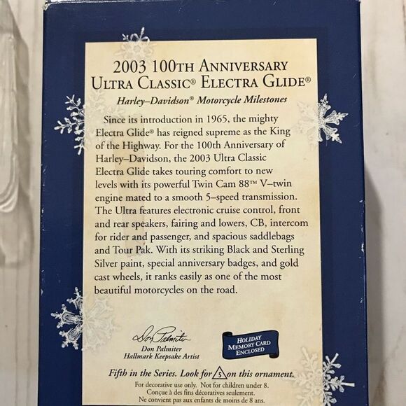 Hallmark Harley Davidson motorcycle ornament box collectible 100th anniversary - Picture 5 of 6